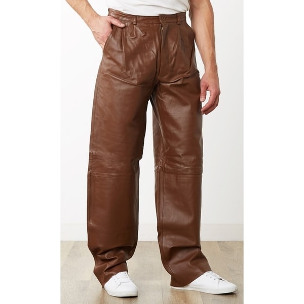 men's leather dress pants