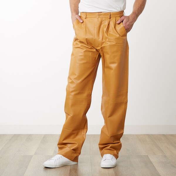 men's leather dress pants