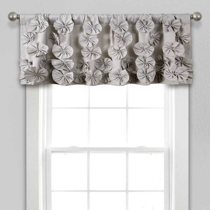 Silver Orchid Turpin Window Curtain Valance - 18" x 52" - 18" x 52"