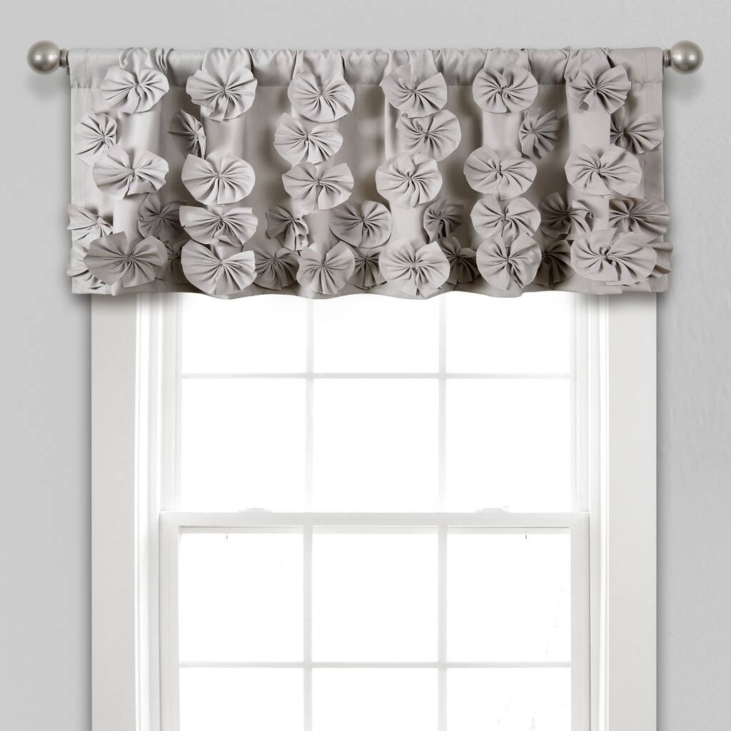 Silver Orchid Turpin Window Curtain Valance - 18" x 52" - 18" x 52"