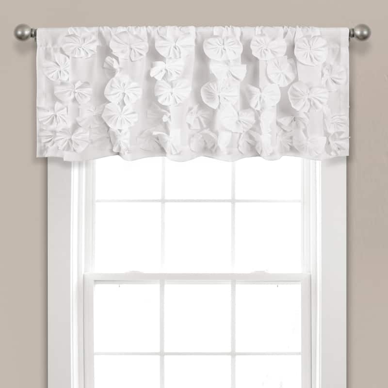 Silver Orchid Turpin Window Curtain Valance - 18" x 52" - 18" x 52" - White