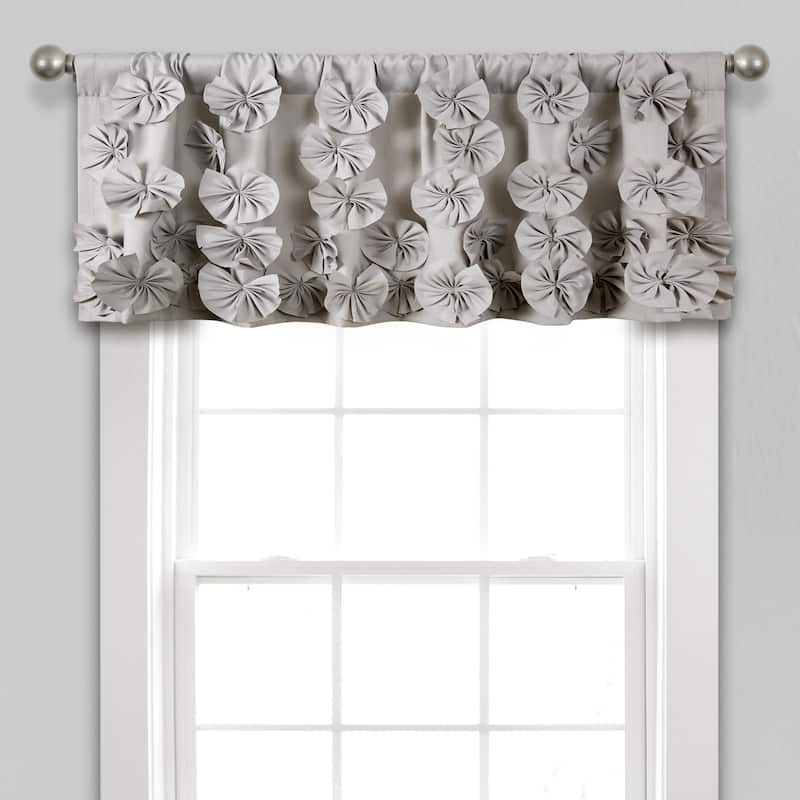 Silver Orchid Turpin Window Curtain Valance - 18" x 52" - 18" x 52" - Light grey