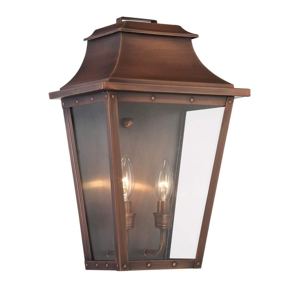 Coventry 2-Light Copper Patina Pocket Wall Light