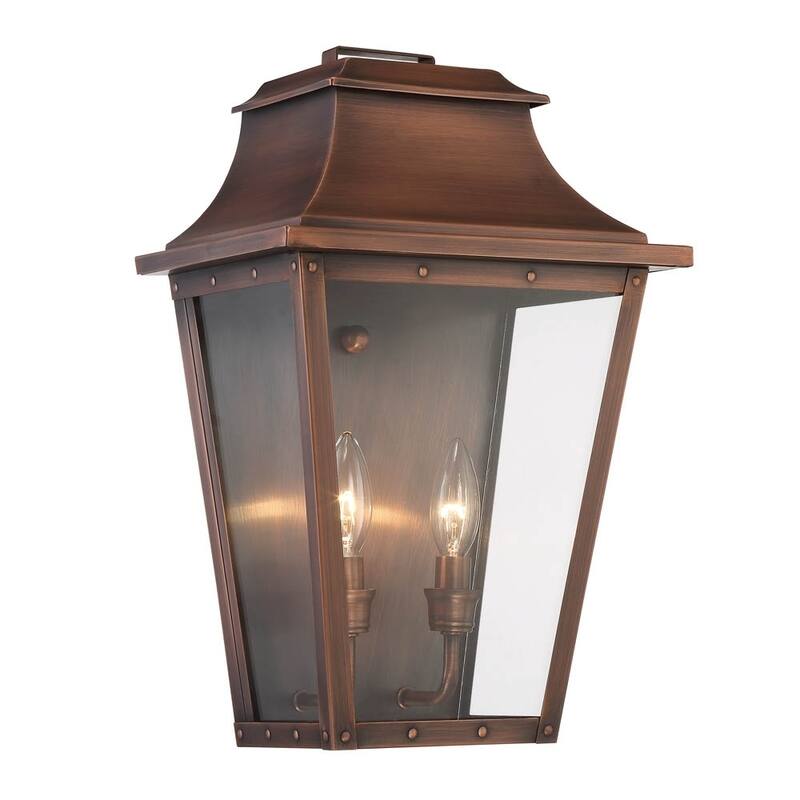 Coventry 2-Light Copper Patina Pocket Wall Light - Copper Patina