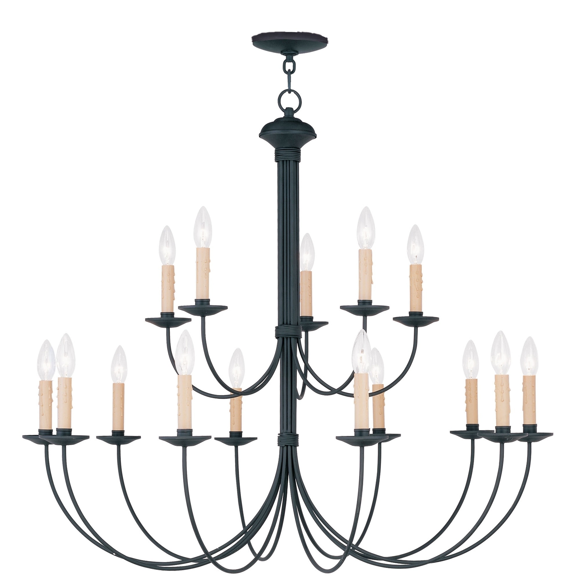 Livex Lighting Heritage 15-Light Black Chandelier - 36" Dia. x 33" H - Chandeliers For Bedrooms by Overstock.com