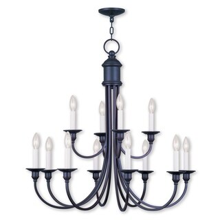 Livex Lighting Cranford 12-Light Olde BronzeChandelier - 34" Dia. x 32" H (Olde Bronze) - Chandeliers For Bedrooms by Overstock.com