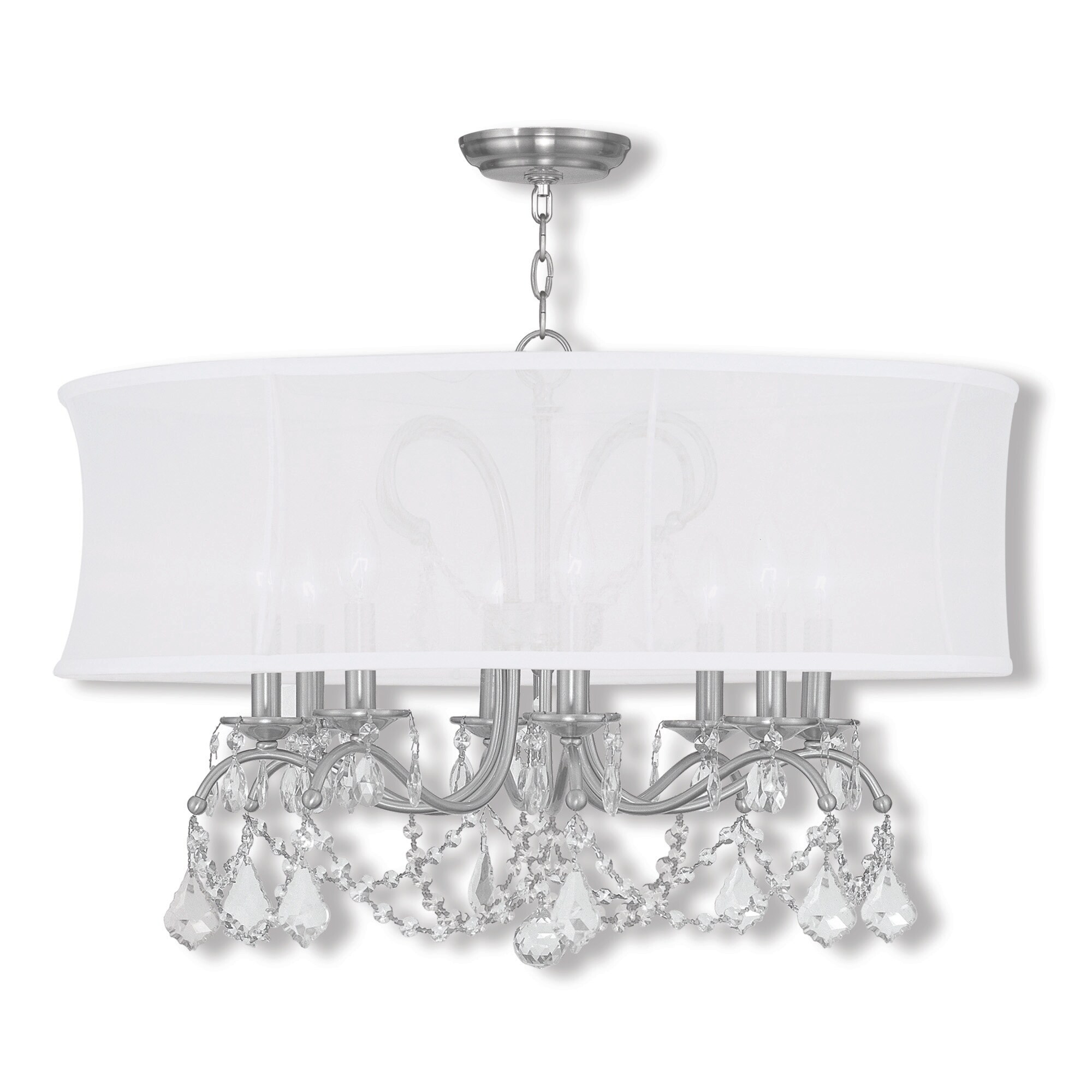 Livex Lighting Newcastle 8-Light Chandelier - Brushed Nickel - 28" Dia. x 21" H - Chandeliers For Bedrooms by Overstock.com
