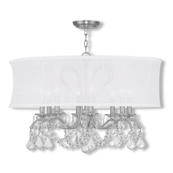 Livex Lighting Newcastle 8Light Chandelier Brushed Nickel 28" Dia