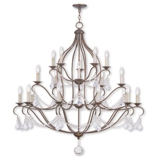 Livex Lighting Chesterfield 20-Light Chandelier - 46" Dia. x 45.5" H (Venetian Golden Bronze) - Chandeliers For Bedrooms by Overstock.com