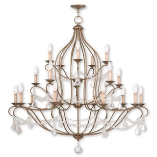 Livex Lighting Chesterfield 20-Light Chandelier - 46" Dia. x 45.5" H (Antique Gold Leaf) - Chandeliers For Bedrooms by Overstock.com