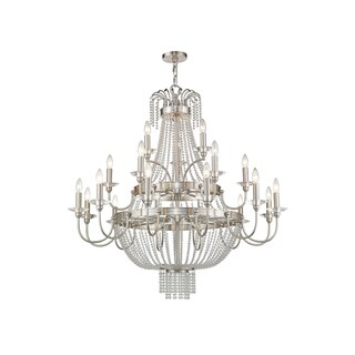 Livex Lighting Valentina 21-Light Foyer Chandelier - 42" Dia. x 42.75" H (Brushed Nickel) - Chandeliers For Bedrooms by Overstock.com