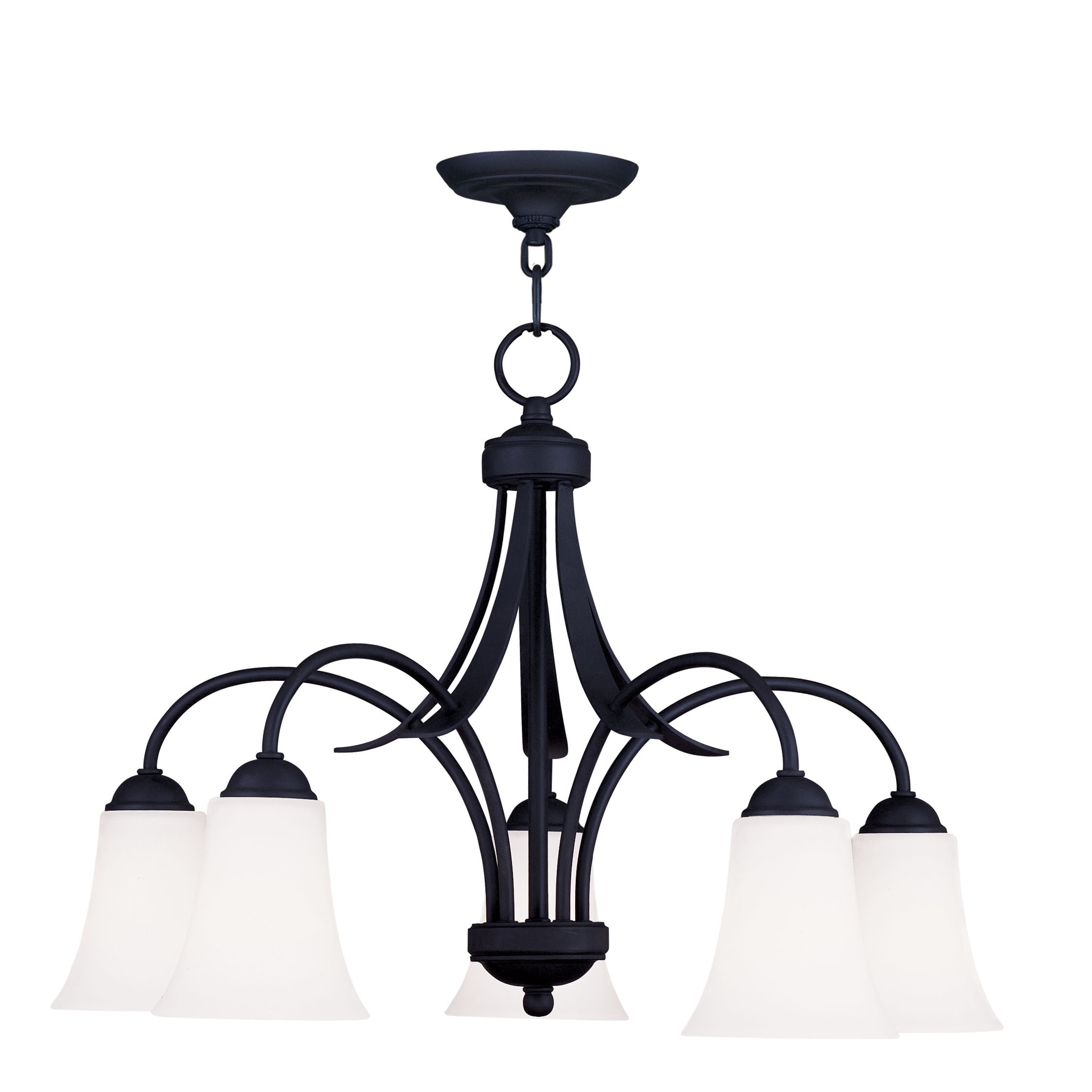Livex Lighting Ridgedale 5-Light Black Dinette Chandelier - 25.5" Dia. x 17.75" H - Chandeliers For Bedrooms by Overstock.com