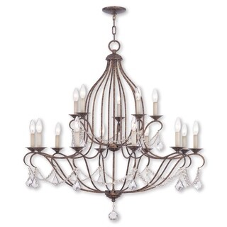 Livex Lighting Chesterfield 15-Light Chandelier - 38" Dia. x 38" H (Venetian Golden Bronze) - Chandeliers For Bedrooms by Overstock.com