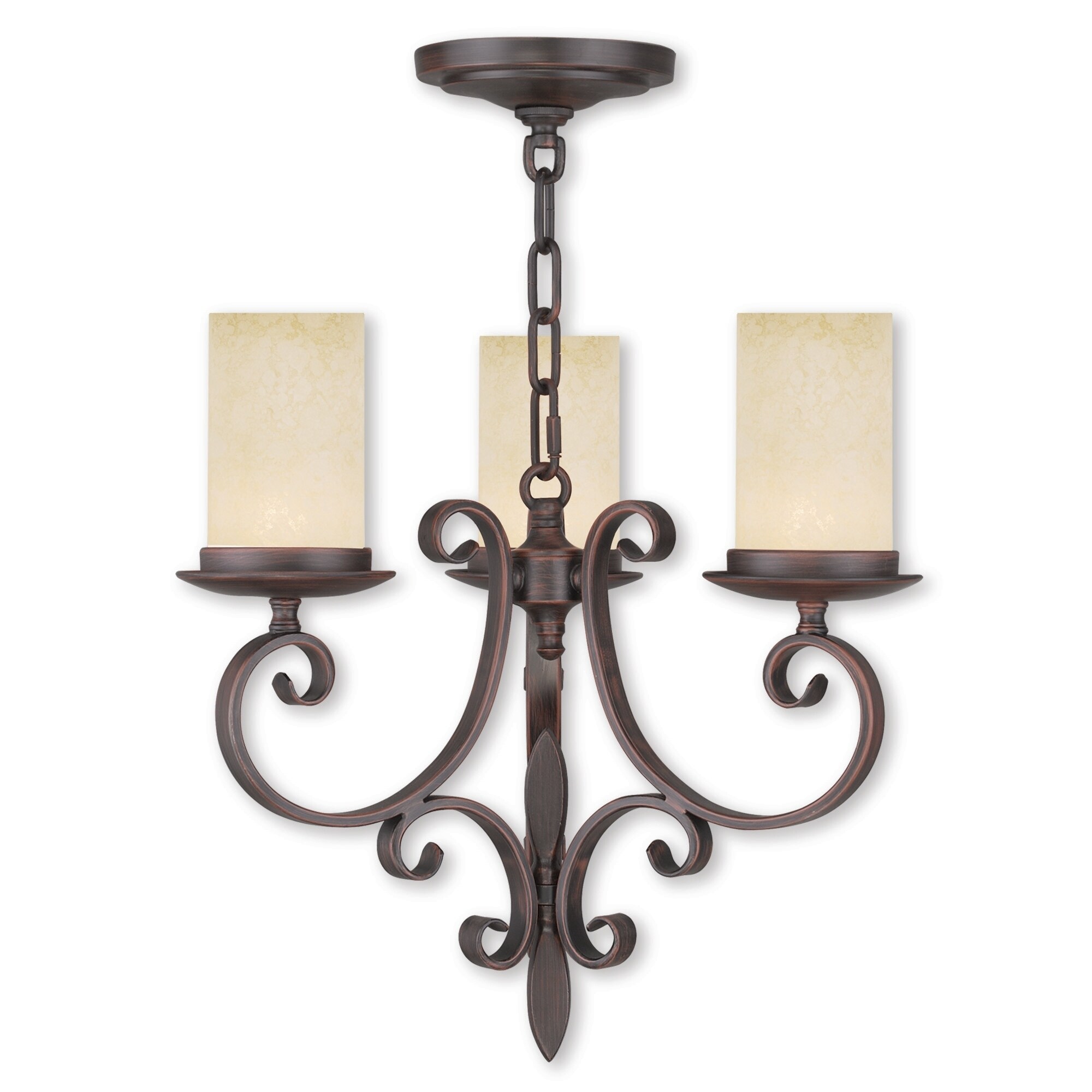 Livex Lighting Millburn Manor 3-Light Imperial Bronze Mini Chandelier - 16.75" Dia. x 15.75" H - Chandeliers For Bedrooms by Overstock.com