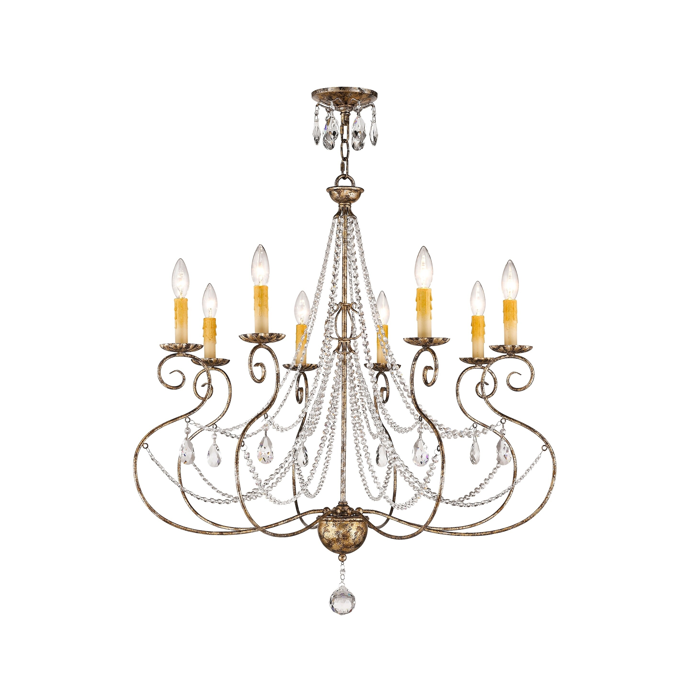 Livex Lighting Isabella 8-Light European Bronze Chandelier - 31.5" Dia. x 32.75" H - Chandeliers For Bedrooms by Overstock.com