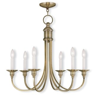 Livex Lighting Cranford 6-Light Chandelier - 26" Dia. x 23.25" H (Antique Brass) - Chandeliers For Bedrooms by Overstock.com