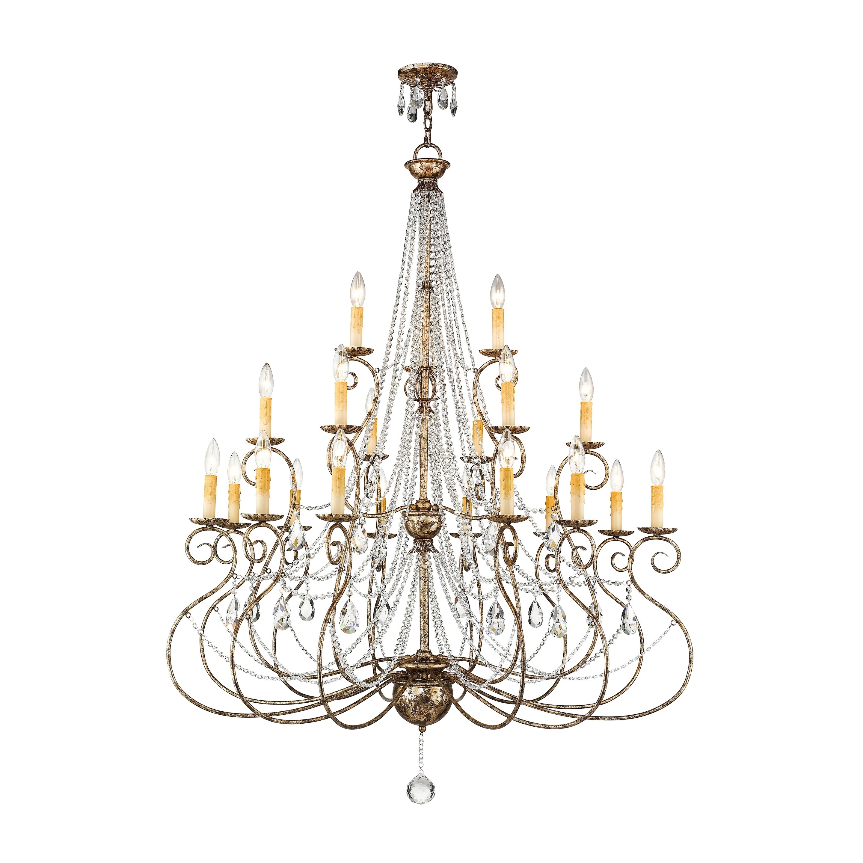 Livex Lighting Isabella 21-Light European Bronze Foyer Chandelier - 42.5" Dia. x 54.25" H - Chandeliers For Bedrooms by Overstock.com