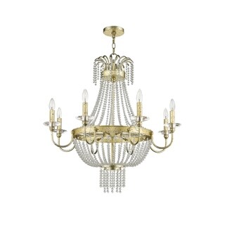 Livex Lighting Valentina 8-Light Chandelier - 32" Dia. x 32.5" H (Winter Gold) - Chandeliers For Bedrooms by Overstock.com