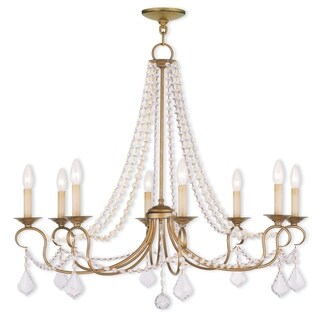 Livex Lighting Pennington 8-Light Chandelier - 34" Dia. x 28" H (Antique Gold Leaf) - Chandeliers For Bedrooms by Overstock.com