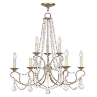 Livex Lighting Pennington 9-Light Chandelier - 28" Dia. x 30" H (Antique Silver Leaf) - Chandeliers For Bedrooms by Overstock.com