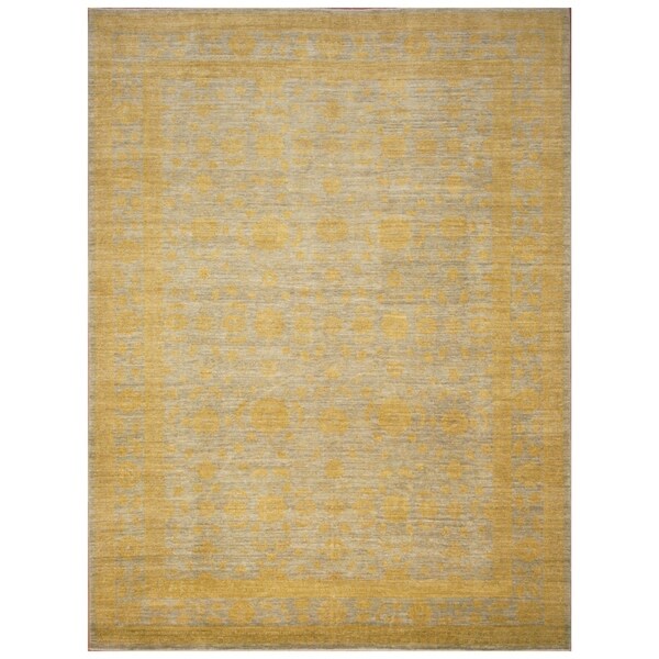 Handmade Vegetable Dye Oushak Wool Rug (Afghanistan) - 9'9 x 12'9
