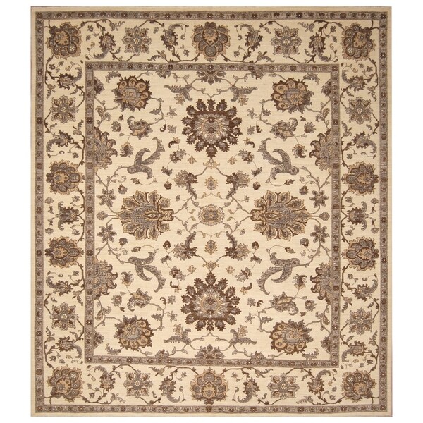 Handmade One-of-a-Kind Vegetable Dye Oushak Wool Rug (Afghanistan) - 10' x 11'1