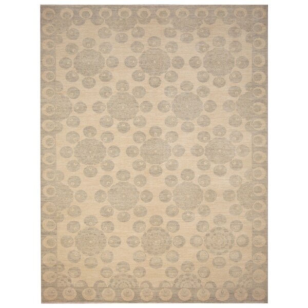 Handmade Vegetable Dye Ikat Wool Rug (Afghanistan) - 9' x 11'10
