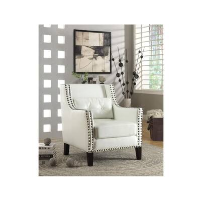 Oroblanco White Leatherette Accent Chair