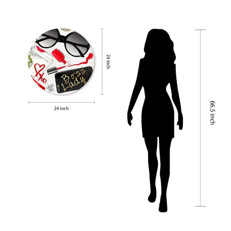 "Boss Lady" Frameless Free Floating Tempered Glass Panel Graphic Wall Art