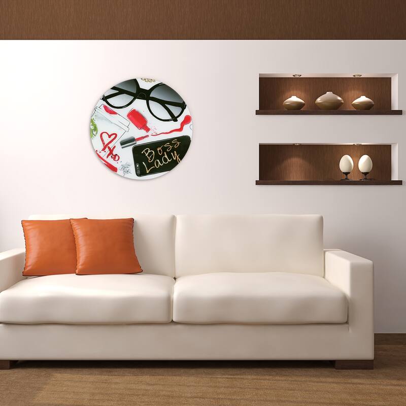"Boss Lady" Frameless Free Floating Tempered Glass Panel Graphic Wall Art