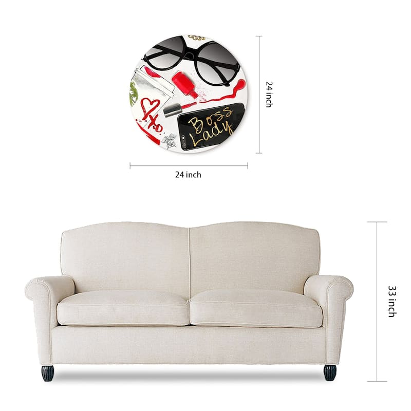 "Boss Lady" Frameless Free Floating Tempered Glass Panel Graphic Wall Art