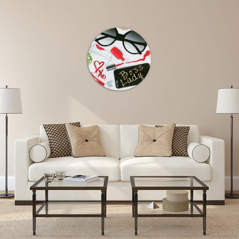 "Boss Lady" Frameless Free Floating Tempered Glass Panel Graphic Wall Art