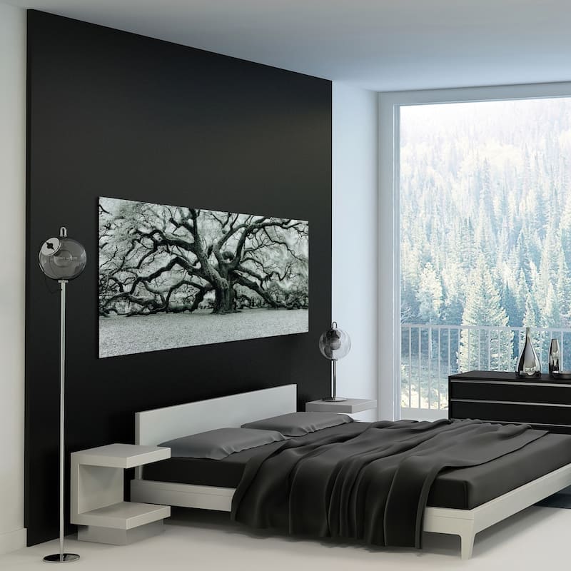 "The Angel Oak" Frameless Free Floating Tempered Art Glass Wall Art by EAD Art Coop