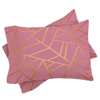 Deny Designs Pink and Amber Geometric Pillow Shams