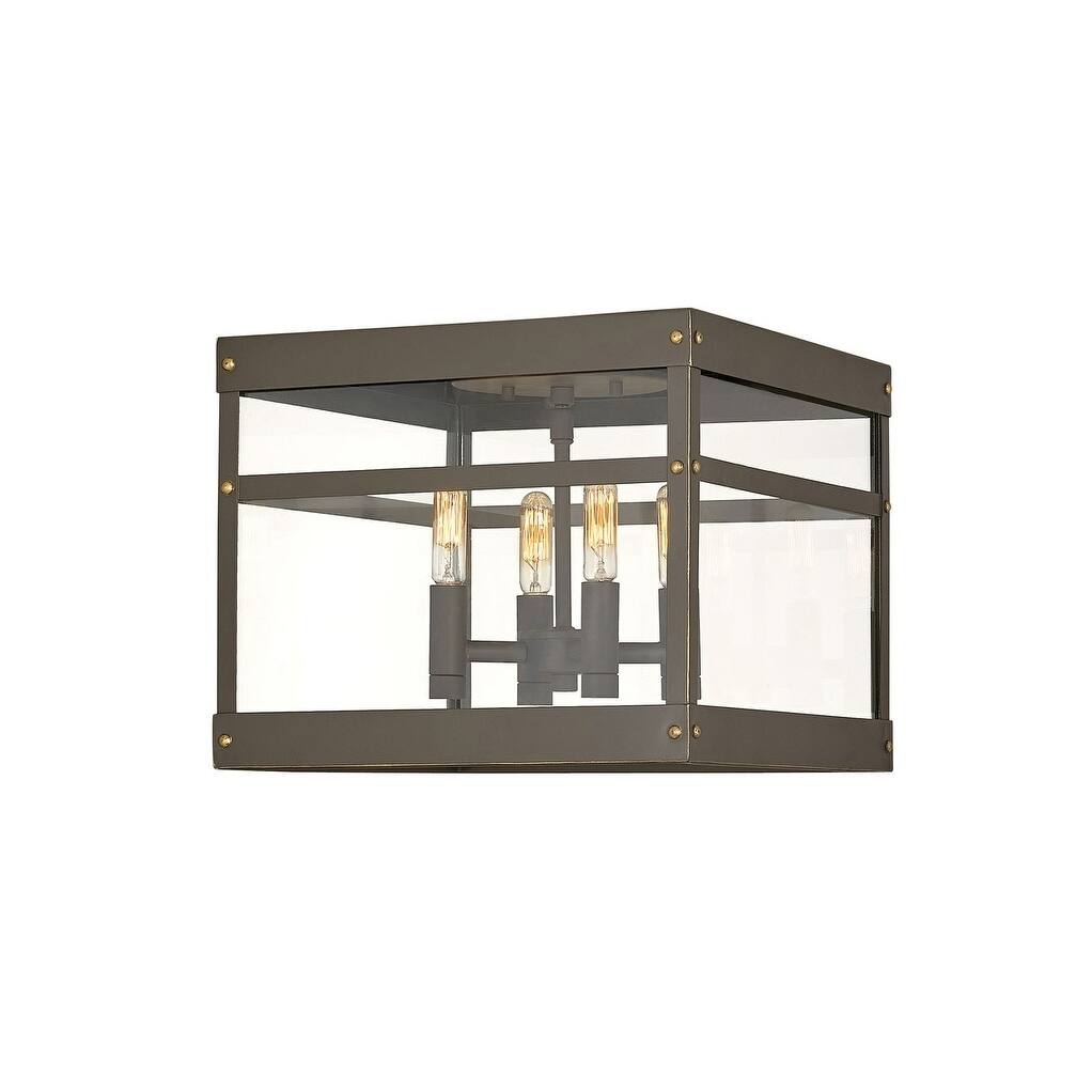 Hinkley Porter 4-Light Outdoor Flush Mount in Oil Rubbed Bronze