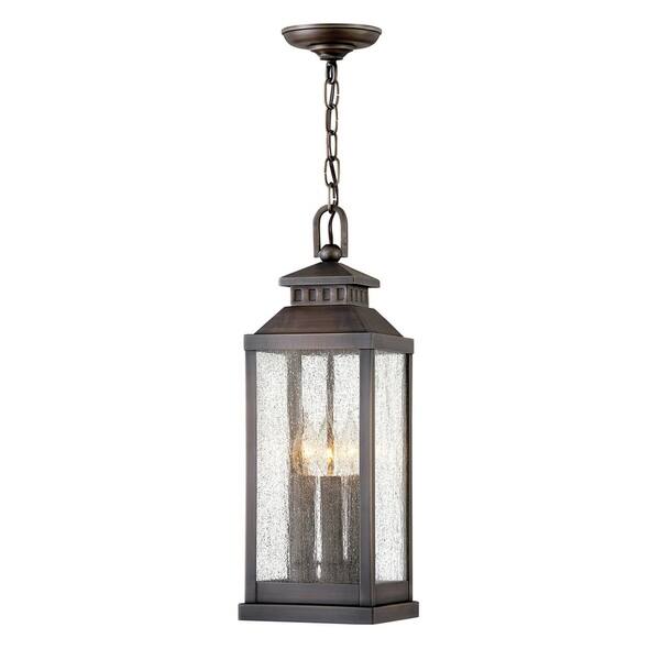 slide 1 of 1, Hinkley Revere 3-Light Outdoor Pendant in Blackened Brass