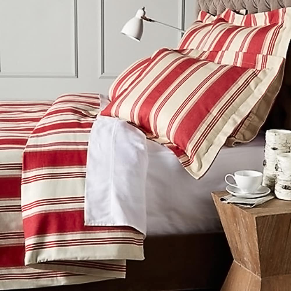 Shop Canon Cotton Red Stripe Duvet Cover Queen Size As Is Item