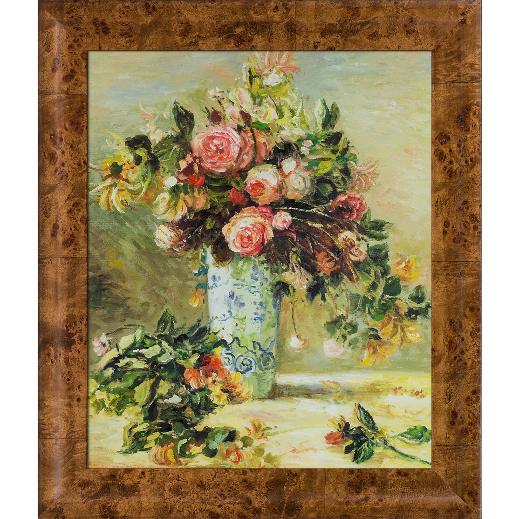 La Pastiche Pierre-Auguste Renoir 'Roses and Jasmine in a Delft