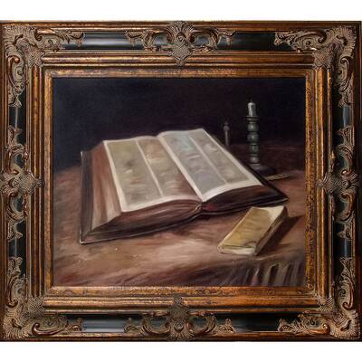 La Pastiche Vincent Van Gogh 'Still Life with Bible' Hand Painted Oil Reproduction