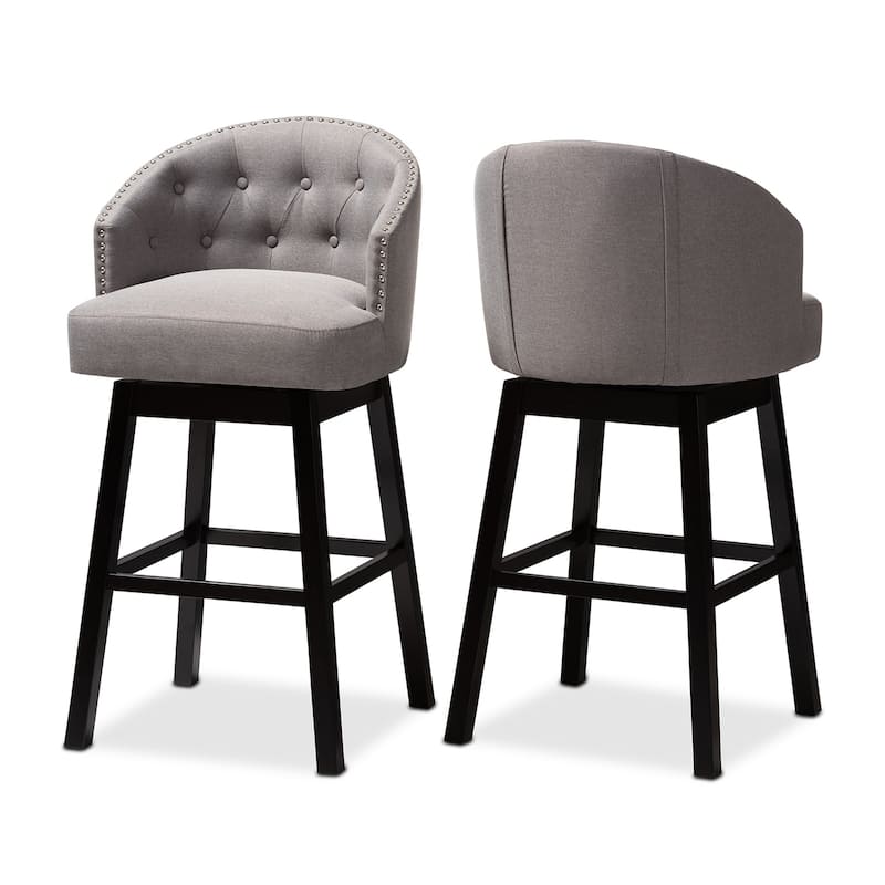 Transitional Swivel Bar Stool (Set of 2) - Grey