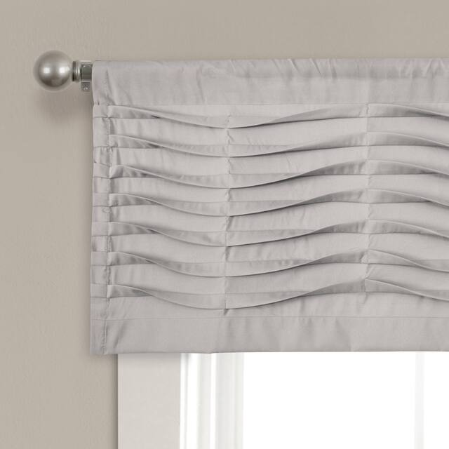 Porch & Den Kinnaman Wave Texture Window Curtain Valance - 18"l x 52"w - 18"l x 52"w