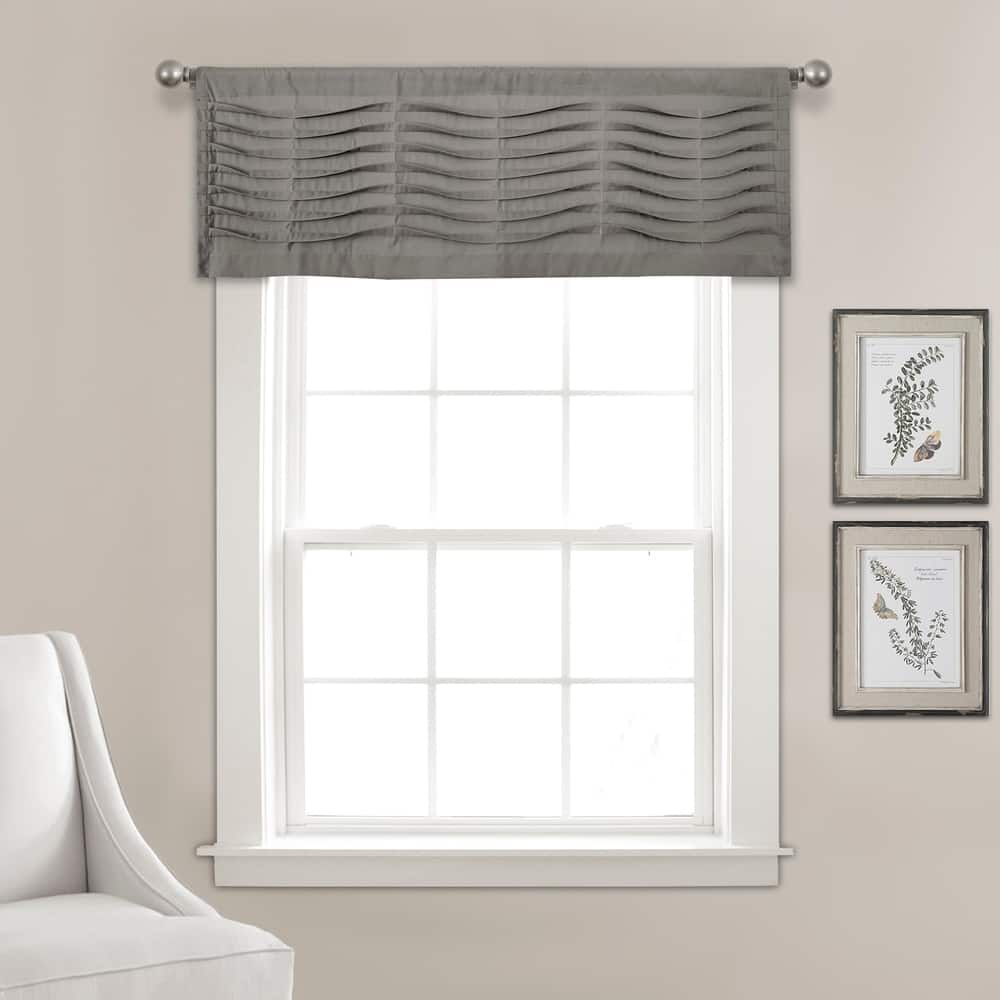 Porch & Den Kinnaman Wave Texture Window Curtain Valance - 18"l x 52"w - 18"l x 52"w