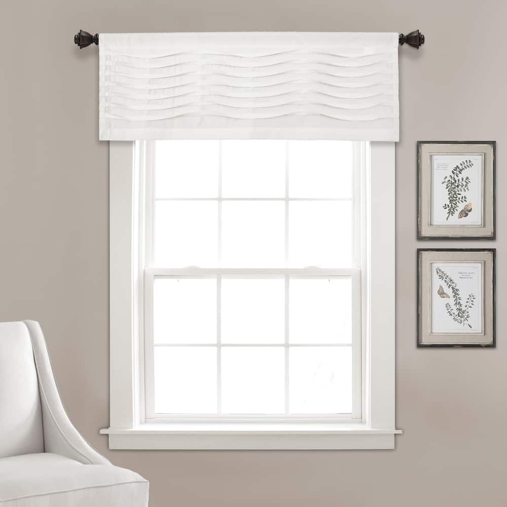 Porch & Den Kinnaman Wave Texture Window Curtain Valance - 18"l x 52"w - 18"l x 52"w