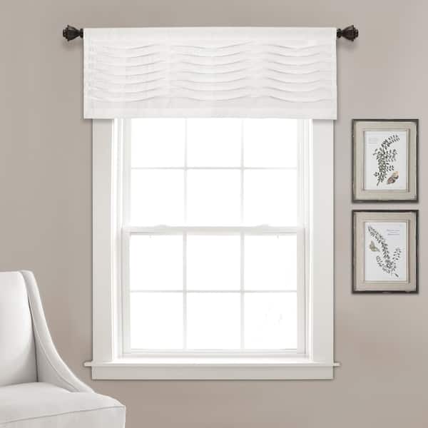 slide 1 of 25, Porch & Den Kinnaman Wave Texture Window Curtain Valance - 18"l x 52"w - 18"l x 52"w White