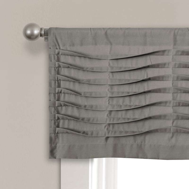 Porch & Den Kinnaman Wave Texture Window Curtain Valance - 18"l x 52"w - 18"l x 52"w