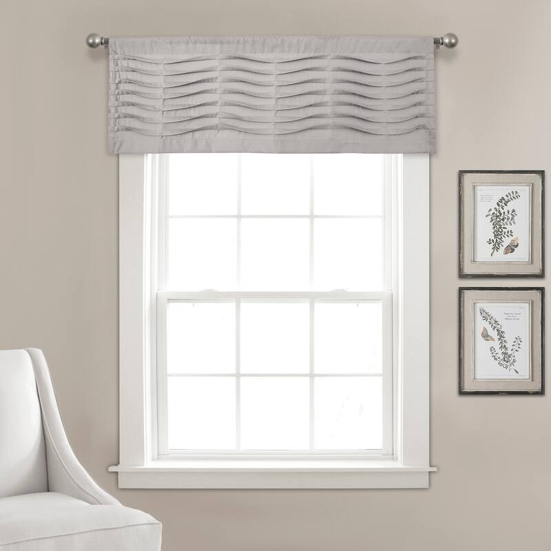 Porch & Den Kinnaman Wave Texture Window Curtain Valance - 18"l x 52"w - 18"l x 52"w