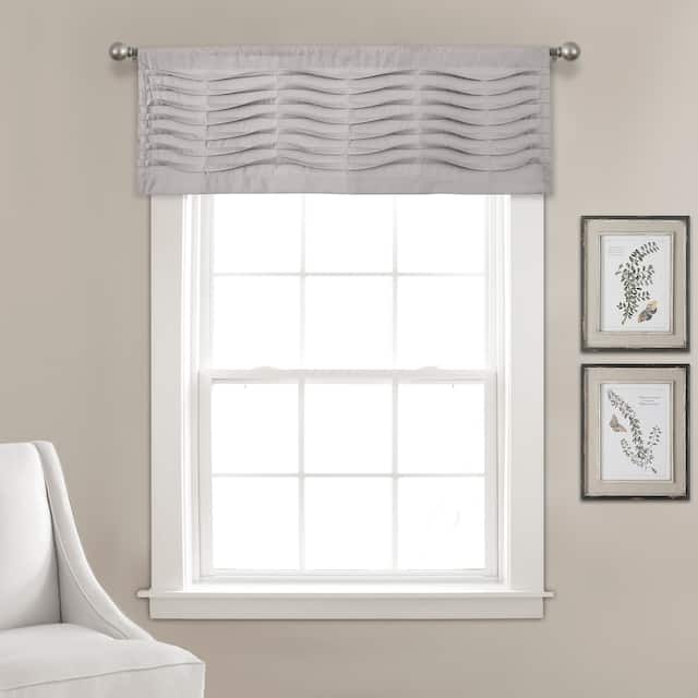 Porch & Den Kinnaman Wave Texture Window Curtain Valance - 18"l x 52"w - 18"l x 52"w - Light Gray
