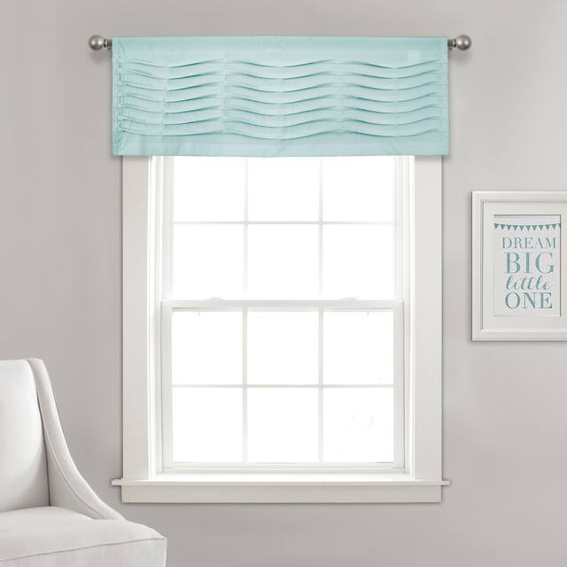 Porch & Den Kinnaman Wave Texture Window Curtain Valance - 18"l x 52"w - 18"l x 52"w
