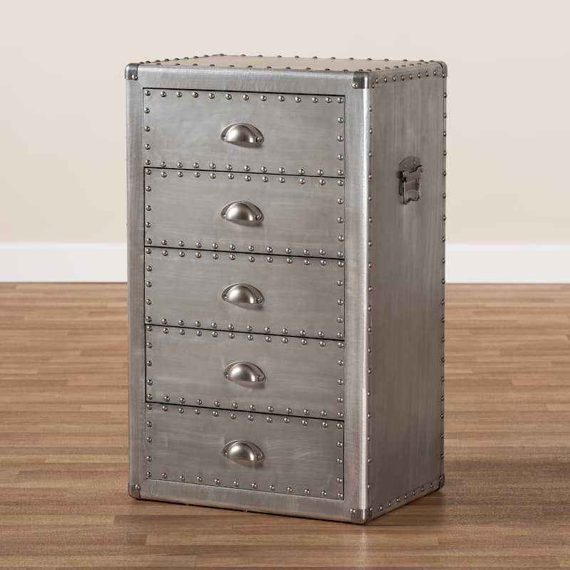 French Industrial 5-Drawer Storage Cabinet
