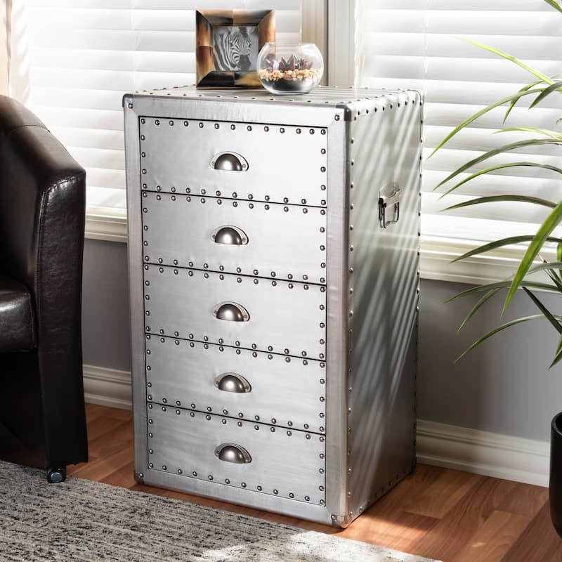 French Industrial 5-Drawer Storage Cabinet